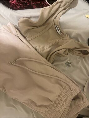Cotton On Beige Ribbed Tank and Jogger Set